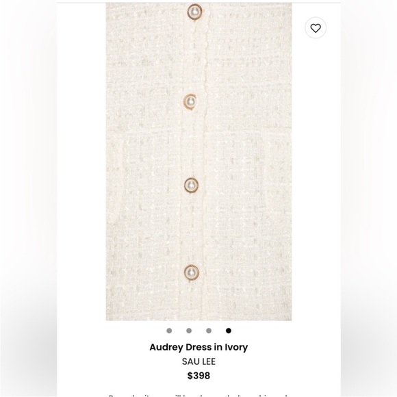 NWOT SAU LEE AUDREY DRESS IN IVORY - Picture 3 of 9